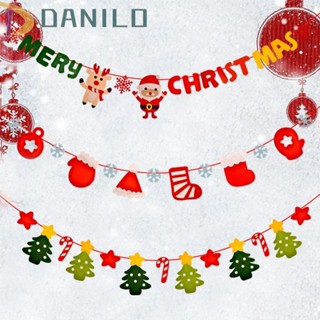 Danilo ธงผ้าไม่ทอ ลายคริสต์มาสน่ารัก DIY สําหรับตกแต่งบ้าน ในร่ม และกลางแจ้ง