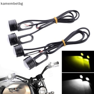 Kamembetbg กระจกมองหลัง LED 3 ดวง 12V สําหรับรถจักรยานยนต์ 2 ชิ้น