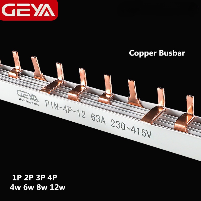 Geya สีแดงทองแดง Busbar สําหรับกล่องกระจาย Circuit breaker PIN TYPE MCB Connector Busbar การเชื่อมต่