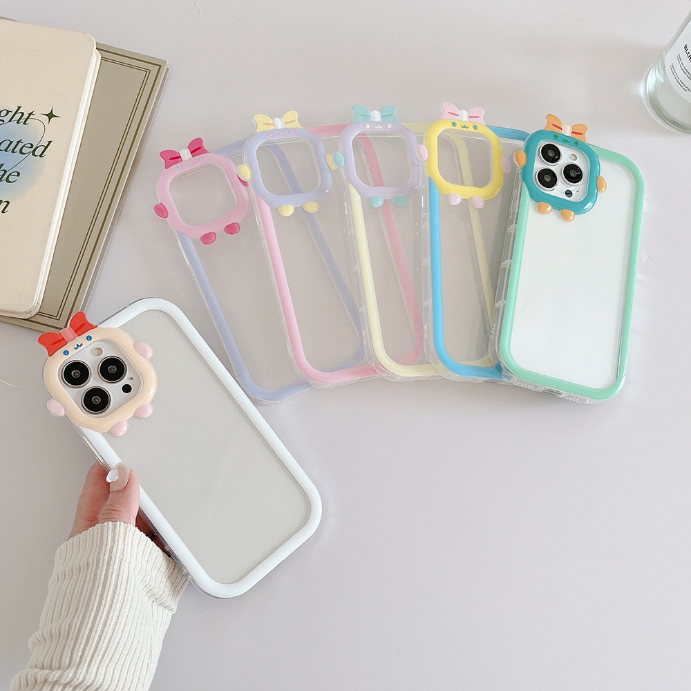 เคสโทรศัพท์มือถือนิ่ม แบบใส For iPhone 14 13 12 11 Pro Max 15 pro 14 PLUS Xs Max Xr X 7 8 6 Plus SE สัตว์ประหลาดตัวน้อย
