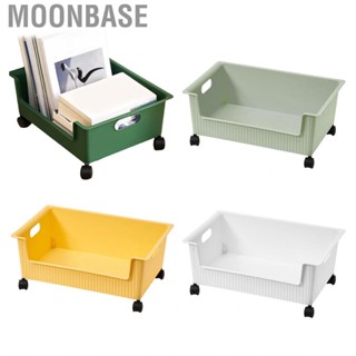 Moonbase Plastic Book Storage Box  Classroom Organizing Bins Pulley Design for Study Room