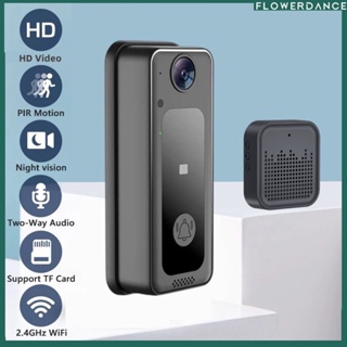 HD 1080p Smart Wifi Video Doorbell กล้อง Visual Intercom Night Vision Ip Door Bell กล้องรักษาความปลอดภัยแบบไร้สาย Home Security ดอกไม้