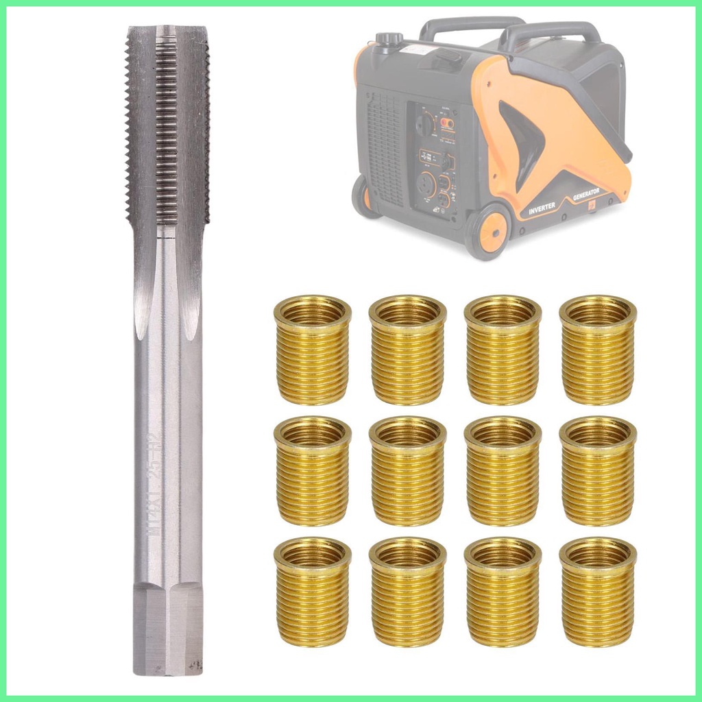 Spark Plug Tap Thread Repair เครื่องมือ M16x1.25 Tap และ M14x1.25 ชุดแทรก 13 ชิ้น M14x1.25 Rethreadi