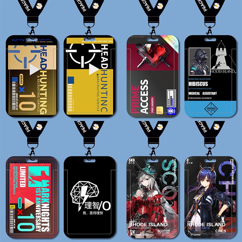 Arknights Skadi Chen DIY Student School ID Card Holder Work ID Personal ID Lanyard Name Card Case