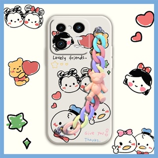 Cartoon Lens package Phone Case For Xiaomi 13 Pro Bear bracelet Liquid silicone shell Anti-fall Back Cover cute Simplicity