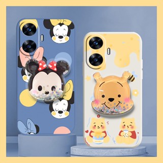 The New phone case Phone Case For OPPO Realme C55/Narzo N55 cute Simplicity Rotatable stand protective case Glitter Cartoon