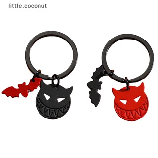 [little.coconut] พวงกุญแจ จี้รูปค้างคาว โลหะผสม สีดํา และสีแดง เครื่องประดับ DIY เหมาะกับของขวัญวันฮาโลวีน สําหรับผู้หญิง และผู้ชาย