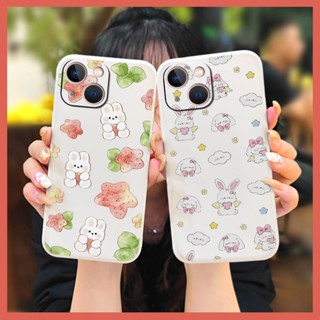 Anti-fall cute Phone Case For iphone 13 Cartoon Lens bump protection phone case Solid color Skin feel silicone