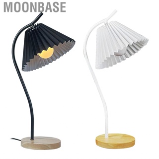 Moonbase Bedside Lamp  Cloth and Metal Pleated Lampshade Table for Living Room