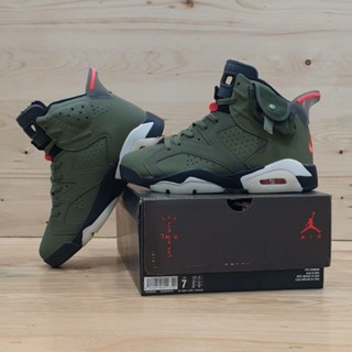 ของแท้ olive NK Zapatilla Air Jordan 6 x Travis Scott m Dio 2022