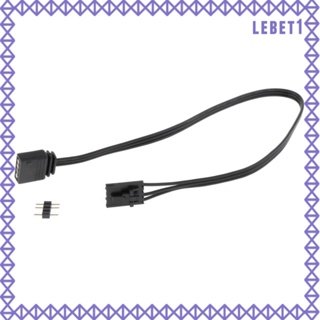 [Lebet] อะแดปเตอร์แปลงสายเคเบิลพัดลม 4 Pin RGB เป็น ARGB 5V 3 Pin 25 ซม. สีดํา