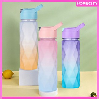 [พร้อม] ขวดน้ำกีฬาพลาสติก 600 มล. Frosted Gradient Water Cup Water Bottle High Temperature Resistant Sports Water Bottle Drinking Bottle Outdoor Travel Gym Fitness Kettle Girl Adult