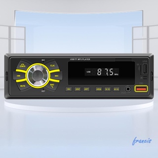 [Francis.th] เครื่องเล่นเสียงสเตอริโอดิจิทัล 12V AUX FM บลูทูธ รองรับ TF 1 Din ชาร์จ USB สําหรับรถยนต์