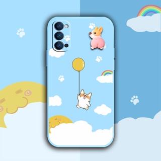 Liquid silicone shell ins Phone Case For OPPO Reno4 5G Simplicity cute phone case Cartoon Skin-friendly feel protective case