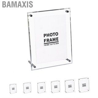 Bamaxis Transparent Photo Frame Acrylic Picture to Display  and Photos with Metal Rack