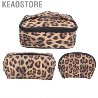 Keaostore 3pcs Makeup Cosmetic Bag Leopard Print Make Up Professional