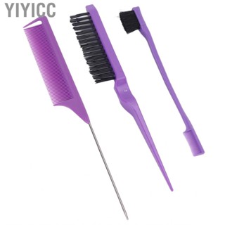 Yiyicc 3pcs Barbershop Comb Set Rat Tail Hair Dyeing Brushes Styling HR6