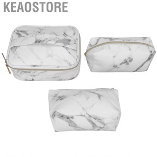 Keaostore 3Pcs Cosmetic Bag Women Marble Print Makeup Case Storage