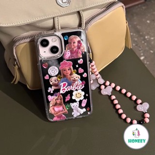 เคสโทรศัพท์มือถือกระจก กันกระแทก ลายการ์ตูนบาร์บี้เจ้าหญิง สําหรับ iPhone 14 Pro Max 13 12 11 Pro Max XR XS