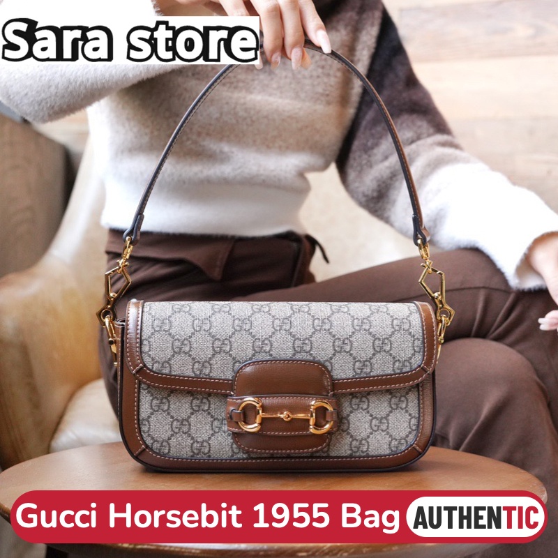2023 กุชชี่ Gucci Horsebit 1955 Bag สุภาพสตรี/กระเป๋าสะพายไหล่