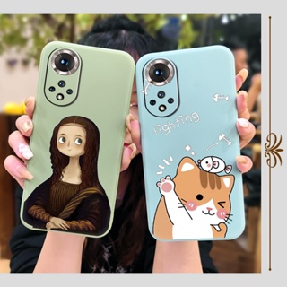 Anti-fall Skin-friendly feel Phone Case For Huawei Honor50 Pro/Nova9 Pro soft shell phone case Liquid silicone shell cat