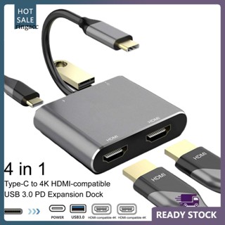 Rga แท่นวางคอมพิวเตอร์ Type-C เป็น HDMI 4K USB 30 PD ประสิทธิภาพสูง