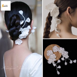 เครื่องประดับ ต่างหู ที่คาดผม ประดับมุก ลายดอกไม้ สําหรับผู้หญิง