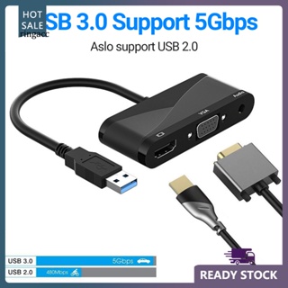 Rga 2 in 1 อะแดปเตอร์แปลงสัญญาณวิดีโอ USB30 เป็น HDMI VGA 1080P