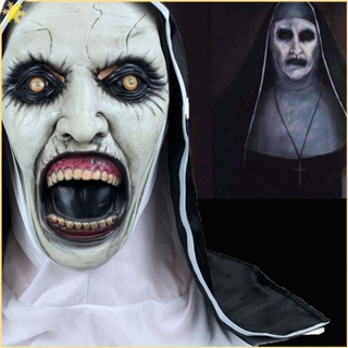 [LBE] Horror Scary Nun Latex Mask For The Conjuring 2 Headscarf Valak Cosplay For Halloween Costume