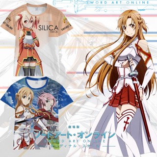 เสื้อยืดแขนสั้น พิมพ์ลายการ์ตูนอนิเมะ Sword Art Online แฟชั่นฤดูร้อน สําหรับผู้ชาย