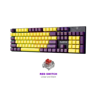 Nubwo X33 New Edition CIY YELLOW/PURPLE RED คีย์บอร์ดเกมมิ่ง พร้อมด้วยไฟ mini RGB