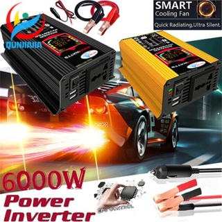 [qunjiajia.th] อินเวอร์เตอร์รถยนต์ หน้าจอ LCD 6000W DC 12V เป็น AC 110V 220V