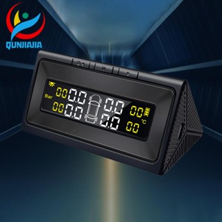 [qunjiajia.th] เครื่องวัดความดันลมยางรถยนต์ พลังงานแสงอาทิตย์ TPMS