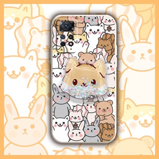 Cartoon Skin feel silicone Phone Case For Redmi Note11 Pro 5G-4G Global/Note11E Pro 5G Glitter Anti-fall cute