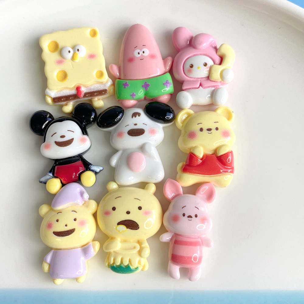 เสน่ห์เรซินเคลือบเงาสัตว์น่ารัก 10 ชิ้นสําหรับ DIY (7-275)