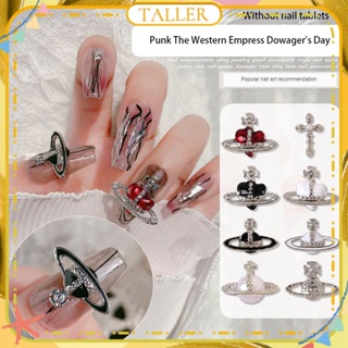 ✧พร้อมส่ง 1pc Nail Art Western Empress Series Vintage Alloy Dark Cross Cool Girl Metal Diamond Nail Decoration Manicure Tool For Nail Shop TALLER