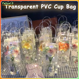 กระเป๋าเก็บ Pvc ถุงพลาสติกใสเดินทางขวดน้ำกลางแจ้งกระเป๋าเก็บชานมกระเป๋าถือ -FE