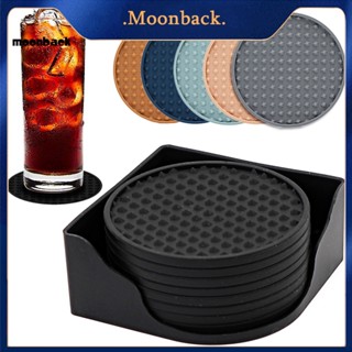 &lt;moonback&gt; ที่รองแก้วซิลิโคน กันลื่น ทนความร้อน สําหรับบาร์ และบ้าน 8 ชิ้น