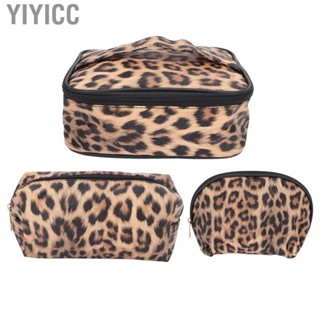 Yiyicc 3pcs Makeup Cosmetic Bag Leopard Print Make Up Professional