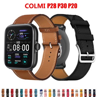 สายนาฬิกาข้อมือหนัง แบบปลดเร็ว อุปกรณ์เสริม สําหรับ COLMI P28 Plus P20 P20 Plus Correa