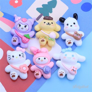 ღ Cartoon Sanrio Melody Resin Accessories Diy Cream Glue Hair Clip Head Rope Jewelry Material Ice Cream DIY Resin Jewelry Handmade Materials