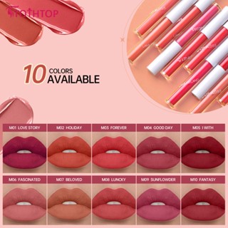 Lamuseland 10-color Nude Color Non-stick Cup Lip Glaze Smiley Face Series Matte Lasting Lip Gloss [TOP]