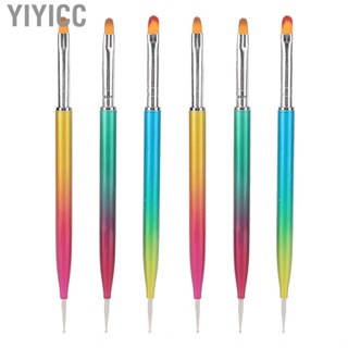 Yiyicc Manicure Point Drill Pen Nylon Tip Colorful Gradient Double End Good Flexibility Nail Art Brush for Individual