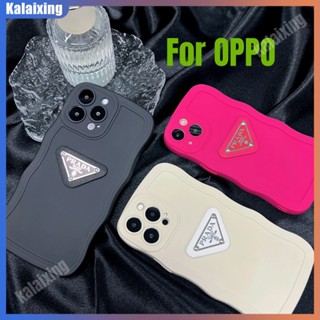 เคสโทรศัพท์มือถือ กันกระแทก ลายโลโก้ Prada 3D สําหรับ OPPO A3S A5S A9 2020 A15S A53 Reno 5 Reno 6 Reno 8 F1 Plus K1