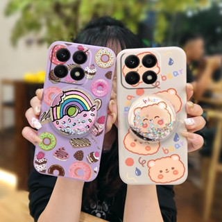 ins The New Phone Case For Honor X8a quicksand Rotatable stand Simplicity Skin-friendly feel protective case Glitter cute