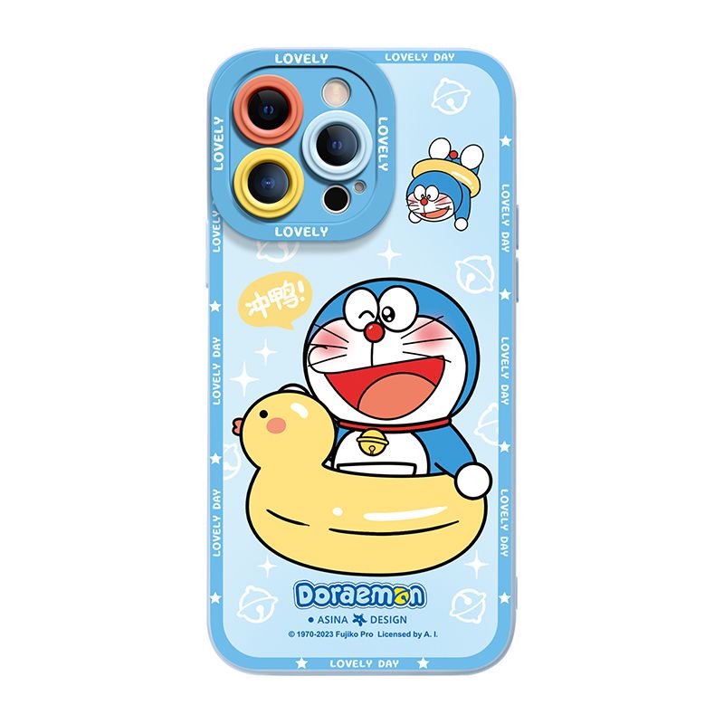 เคสป้องกันโทรศัพท์มือถือซิลิโคน ลายโดราเอมอนน่ารัก สําหรับ Apple Iphone 14Promax 13Pro