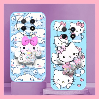 Skin-friendly feel Simplicity Phone Case For Huawei Enjoy 60X Liquid silicone shell ins Cartoon Rotatable stand The New