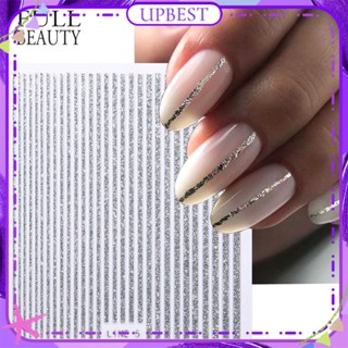 ♕ Full Beauty Nail Art 3d Metal Stripe Nail Sticker Silver Rose Gold Bright Line Streamers Super Flash Adhesive Sticker Nail Decoration Manicure Tool For Nail Shop UPBEST