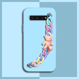 phone case Skin-friendly feel Phone Case For Samsung Galaxy S10/SM-G973N Anti-fall Nordic style Solid color Bear bracelet