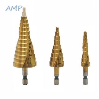 ⚡NEW 8⚡Drill Bits 3Pcs 4-12/20/32mm Accessories Gold HSS Steel Step Cone Drill